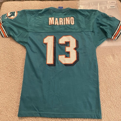 VINTAGE Champion Dan Marino Miami Dolphins Jersery Shirt Youth Medium 10-12 #13 - Picture 3 of 13