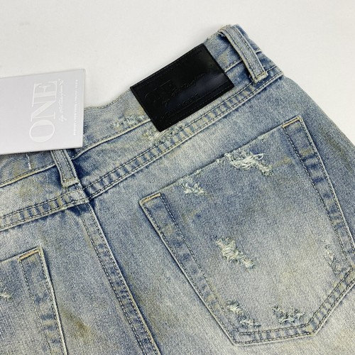 ONE TEASPOON CHARGER DISTRESSED DENIM SHORTS Sz 26 BNWTS - Picture 9 of 13