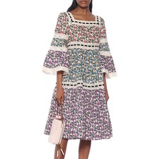 Marc Jacobs Runway Prairie Flare Sleeve Tiered Midi Dress Peasant Floral 2