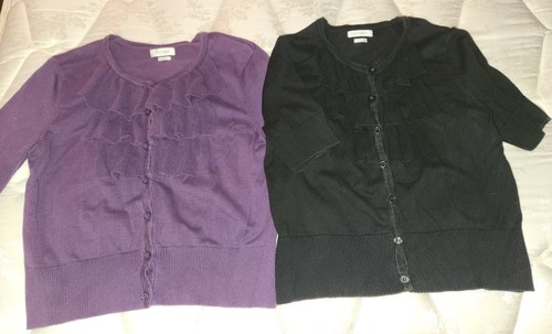 2 VAN HEUSEN CARDIGANS SZ L GENTLY USED CONDITION!!