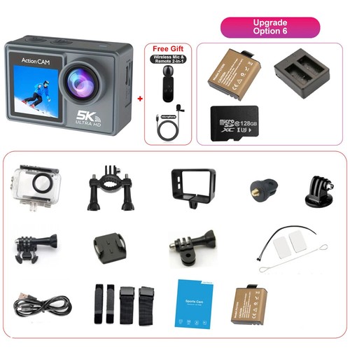 Cámara de acción 5K 4K60FPS doble IPS táctil LCD 170° impermeable zoom 5X cámara deportiva - Imagen 36 de 36