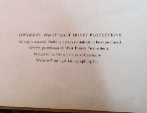 1939 WALT DISNEY’S Version Of Pinocchio, Hardcover Picture Book, Ist Ed - Picture 7 of 14