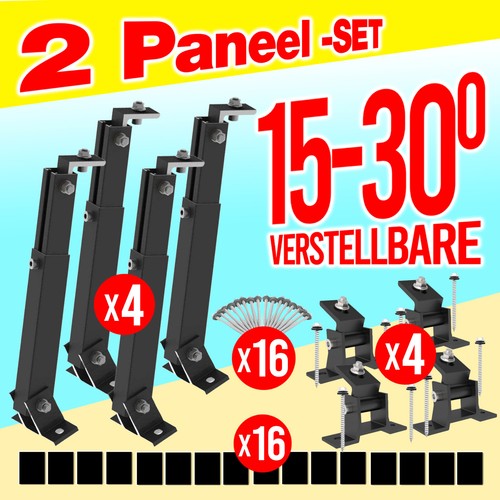 Aufständerung Solarmodul Halterung Balkonkraftwerk PV - 2 PANEELE SET! Schwarz!! - Bild 1 von 6