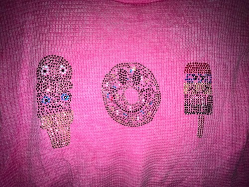 EUC Little Girl's BUTTER SUPER SOFT Waffle Knit L/S Bling T-Shirt Top Medium - Picture 5 of 13
