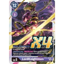 4x LordKnightmon  BT13-090 Versus Royal Knights Rare Digimon Card Game NM
