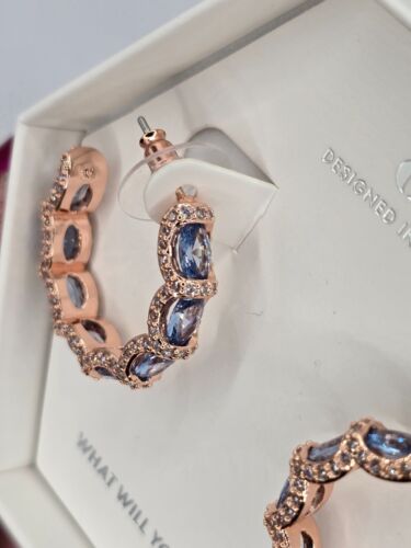 Bomb Party March Birthday Earrings ER90965 Beautiful Clarity - Rose Gold Plating - Picture 4 of 5