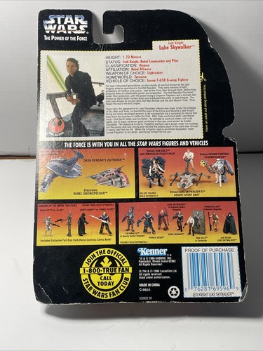 Jedi Ritter Luke Skywalker 1996 Star Wars Power of the Force POTF TAN WESTE NEU - Bild 9 von 13