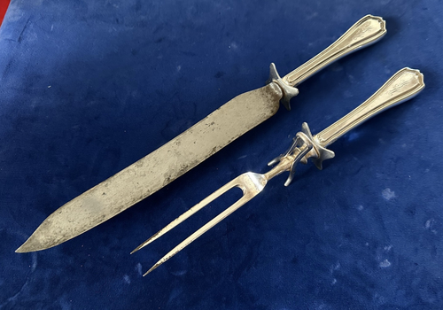 Reed&Barton HEPPLEWHITE Large Carving Set with Sterling Handles-2 Pieces