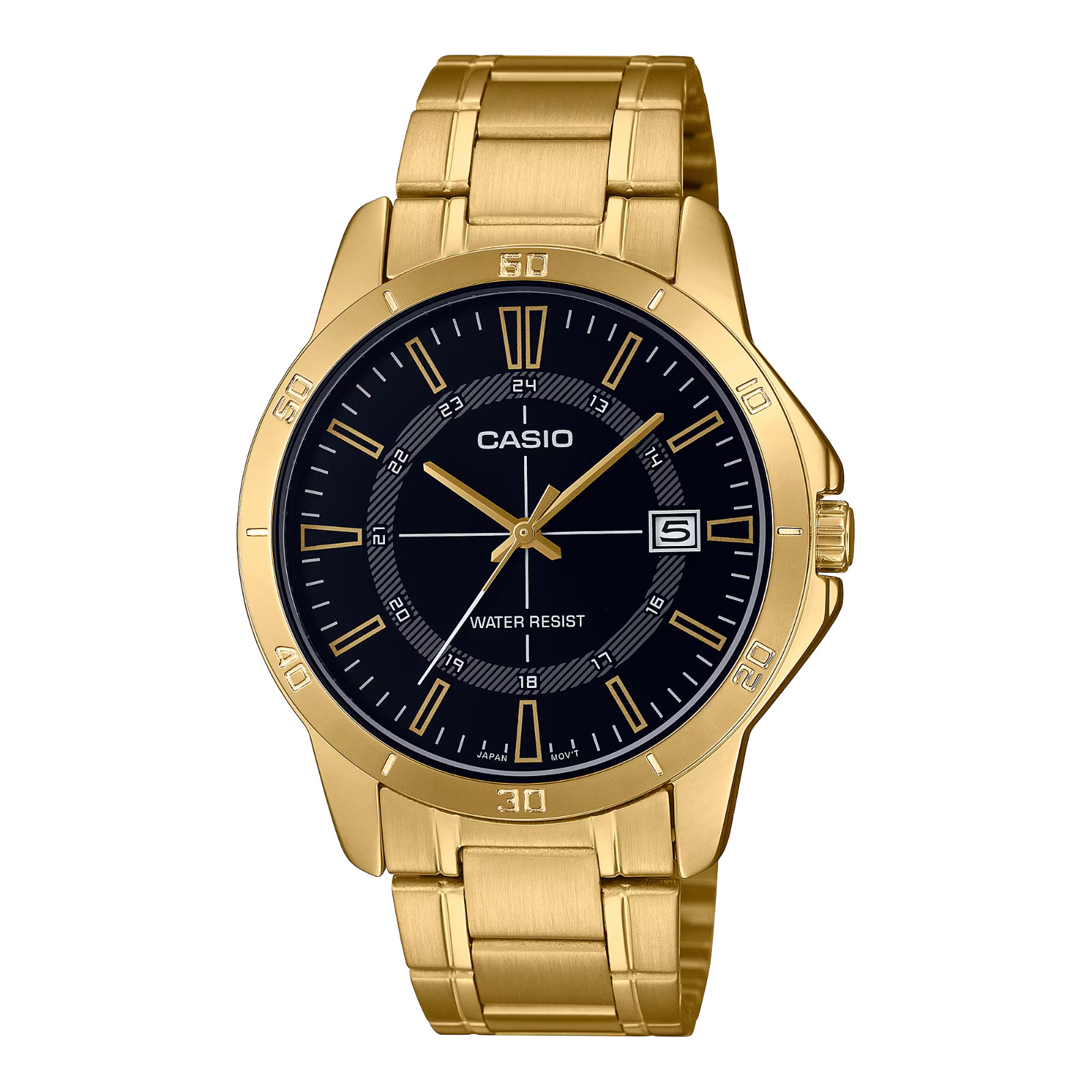 Casio MTPV004G-1C, Мужские золотые часы-браслет, Дата, НОВЫЕ