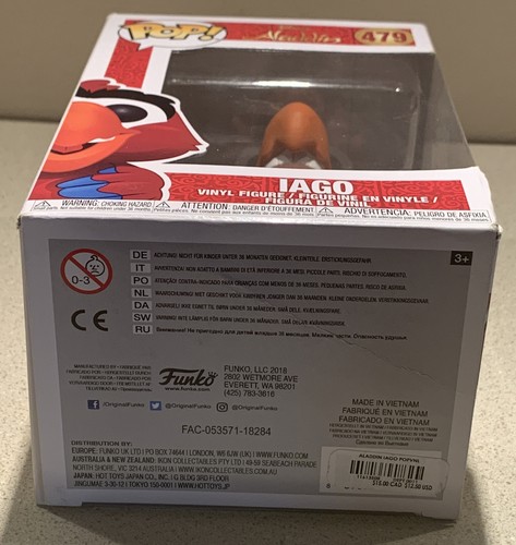 Iago POP Vinyl Figure #479 Funko - Disney Aladdin NEW - Picture 6 of 6