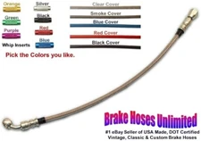 16 inch, DOT Stainless Hose, -3AN / JIC Straight Female to 7/16" 45 degree banjo