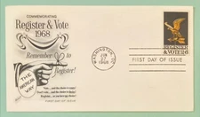 Sc 1344 6c 1968 Register & Vote FDC Fleetwood Cachet