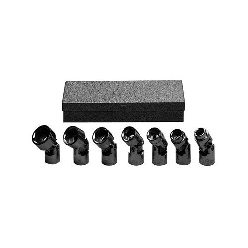 ALLEN - 7 Pc 3/8 Dr Flex Socket Set 6PT (D) 3/8-3/4 Metal Box 19121A USA - Bild 1 von 1