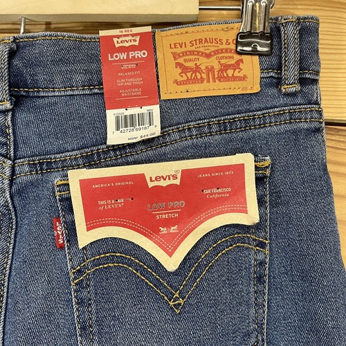 Levis Girls Jeans 16 R Low Pro Mid-rise Relaxed Fit Stretch Denim Pants NWT B172 - Picture 10 of 14