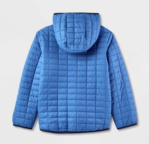 Kids Solid Puffer Jacket Cat & Jack XS 4/5 Blue - Picture 2 of 10