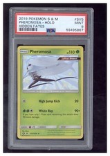 2019 Pokemon Sun & Moon Hidden Fates SV5 Pheromosa-Holo PSA 9