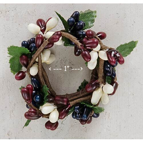 Juego de 2 anillos de vela nuevos COUNTRY MIX Pip Berry con apertura de 1" - Imagen 2 de 2
