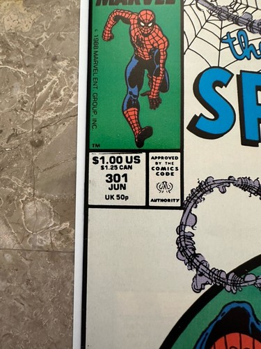 Amazing Spider-Man #301 en estado bastante bueno/casi nuevo 9,0-9,2 (1988 cómics de Marvel) - Imagen 10 de 22
