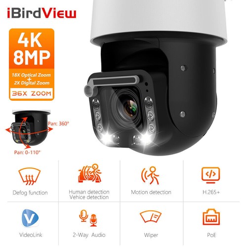 Hikvision Compatible 4K 8MP 20fps 300X ZOOM Alta Velocidad Domo PTZ IP Cámara Tarjeta - Imagen 6 de 15