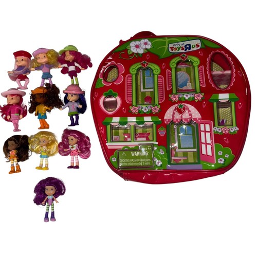 2009 Strawberry Shortcake Toys R Us Zip Up Carry Case & 10 Dolls McDonalds 2007 - Picture 4 of 7