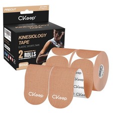 Kinesiology Tape, 2 Rolls Cotton Latex Free Hypoallergenic Elastic Precut Strips