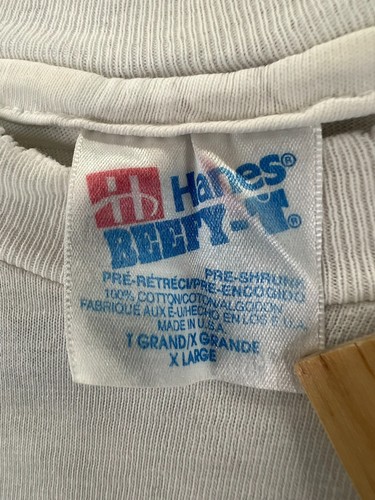 Vintage T Shirt The Power Of Borland Today Adult XL White Hanes Beefy T USA READ - Picture 14 of 18