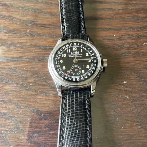 ORIS Pointer Date Manual Wind Men's Watch Black Dial 31mm Analog Vintage Japan - Picture 2 of 24