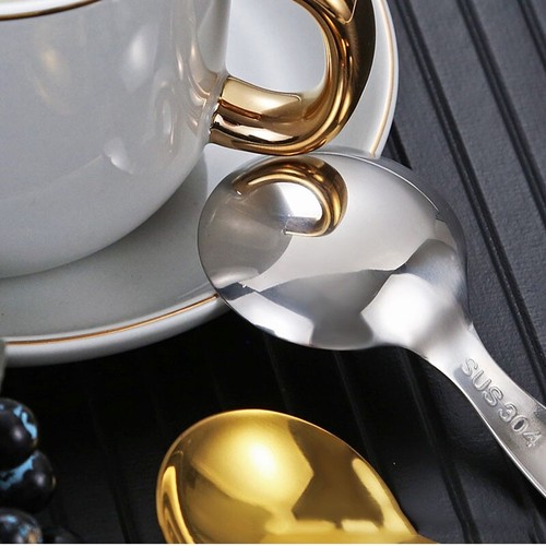 4- Pack Mini Spoons Round Stainless Steel Shovel Tea Spoon Household Tablew ✧ - Bild 11 von 17