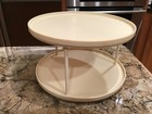Vtg Rubbermaid Lazy Susan 2 Tier Round Turnstile JB1 2709 Almond