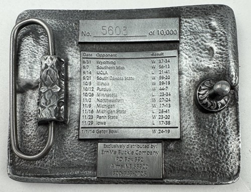 Nebraska Huskers Belt Buckle Football Tom Osborne Memorial Stadium 2013 - Picture 2 of 5