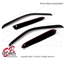 Black Tinted Out-Channel Vent Visor 4pcs 1999-2006 Chevy Silverado 1500 Ext Cab