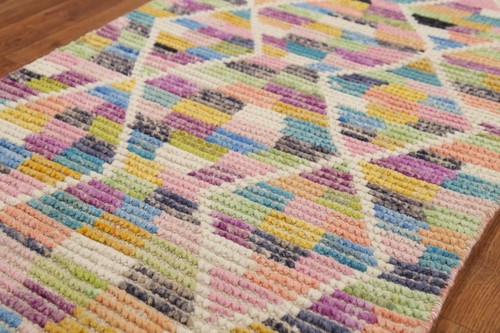 Handmade Moroccan Oriental Runner Rug 2x13 Contemporary Hallway Wool Carpet - Picture 6 of 15