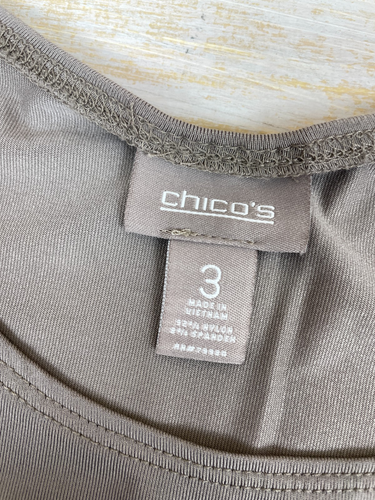 Chico's Sleeveless Shell Tank Top Stretch Pullover Basic Taupe Size 3 (XL) - Picture 7 of 7