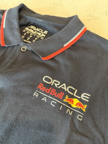 Oracle Red Bull Racing F1 Core Logo Polo Shirt Mens XL Navy Blue
