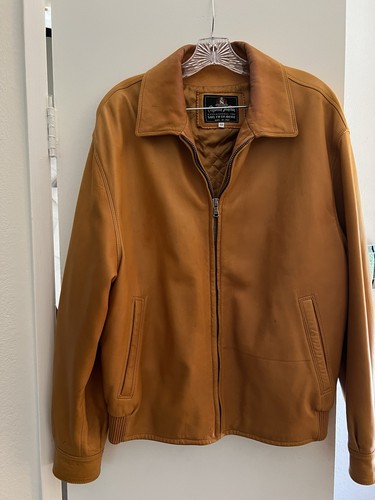 Lederjacke Herren Gr. 40 Made for Saks Fifth Avenue In Italy Butterscotch - Bild 2 von 18
