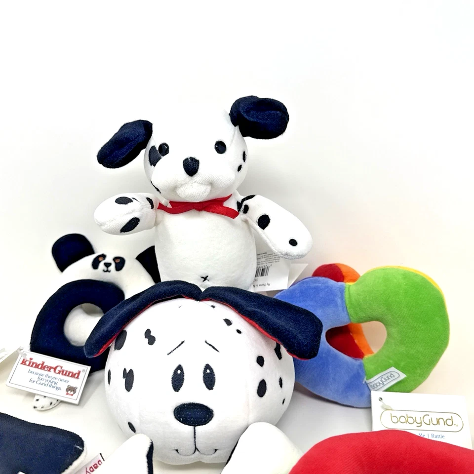 Baby Gund Shake Me I Sonajero Peluche Formas Dálmatas Corazones Panda Juguetes Sensoriales Nuevo con Etiquetas Foto 3 de 4