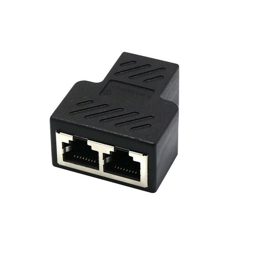 RJ45 Splitter Adapter 1 To 2 Ways Dual Female Port CAT5/6 LAN Ethernet Cable G