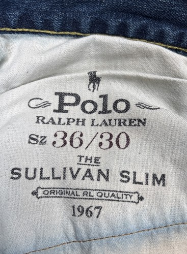 Polo Ralph Lauren Sullivan Slim Jeans Herren 36x30 Blau Dark Wash Straight Denim - Bild 7 von 12