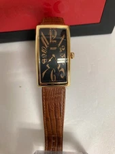 TISSOT Heritage Banana Quartz Watch Pink Gold Tone Unused Strap Working Japan