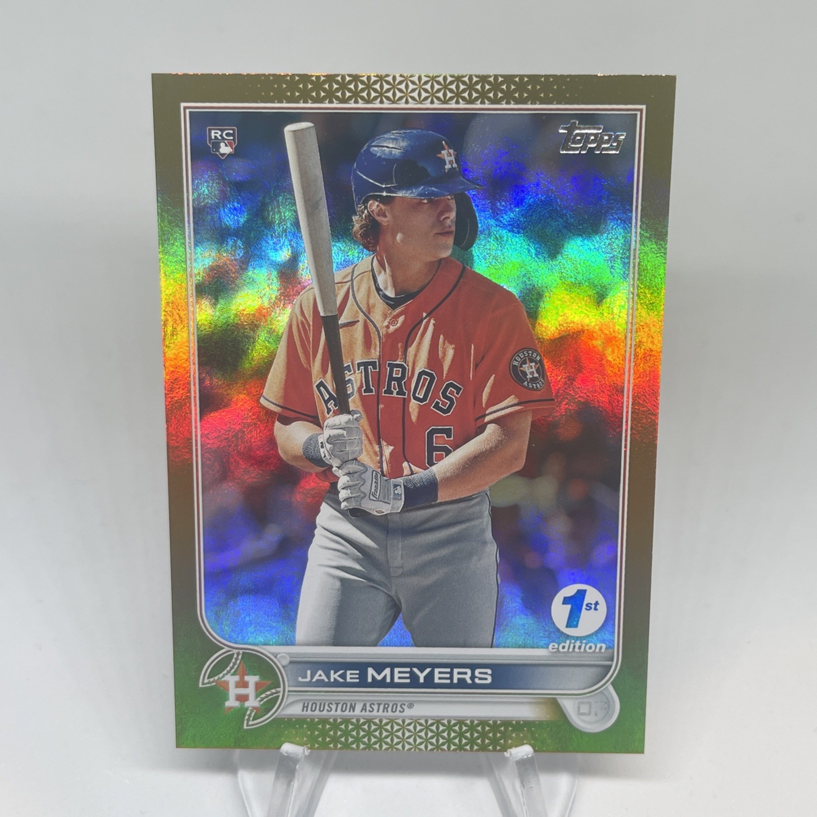 2022 Topps Series 1 1st Edition - Jake Meyers #295 RC Gold Holo Astros Rookie