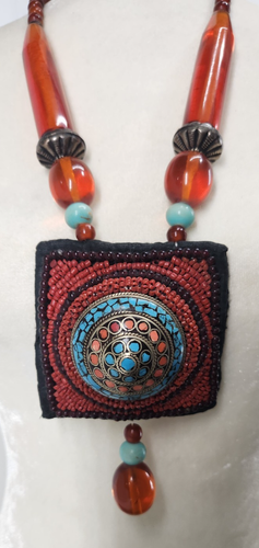 Beaded necklace lot Bib necklace Boho Festival Artisan Gypsy Style 3 pieces - Picture 10 of 23