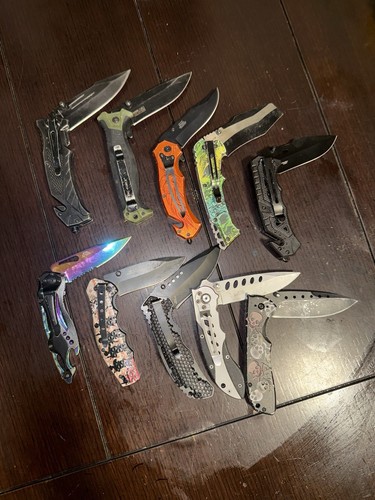 Lot of 10 Folding Pocket Knives MTech & More - Various Materials w/FREE SHIPPING