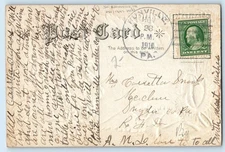 Thanksgiving Greetings Turkey Scene Field DPO (1897-1928) Runville PA Postcard