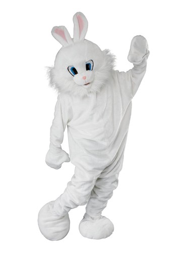 Mens Womens Jumbo Bunny Mascot Costume Unisex Easter Animal Adult Fancy Dress - Picture 1 of 2