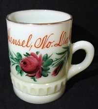 Ant. 1896+ Heisey Glass Hensel, No. Dak. North Dakota Mug Punty Band Uranium