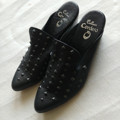 Calleen Cordero slip on Wedge studded western Leather pointed toe shoes 6 - Picture 13 of 13