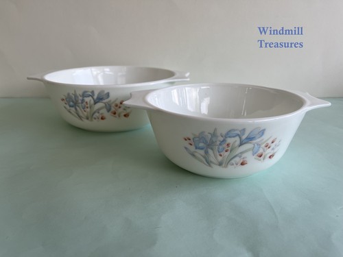 2 VINTAGE JAJ/PYREX IRIS CASSEROLE DISHES - GOOD CONDITION - Picture 1 of 8