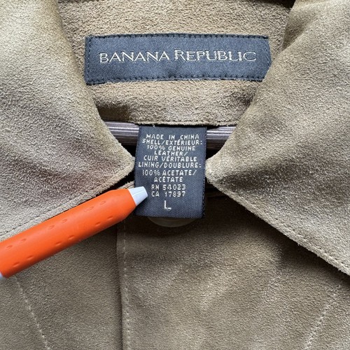 VTG Banana Republic Jacket Men's Large Leather Suede Barn Chore Y2k Coat - Bild 5 von 15