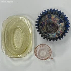 Vintage Fenton Carnival Grape Bowl + Hazel Atlas Florentine Depression Glass Lot