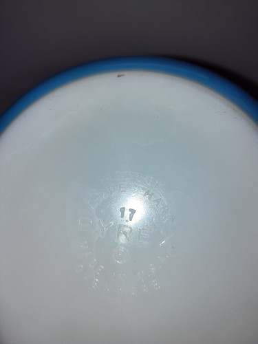Vintage Pyrex 473 + 475 Schneeflocke Girlande blau Auflaufformen Schüsseln ohne Deckel - Bild 2 von 7